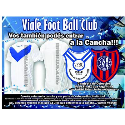 La camiseta de Viale de Entre Rios tendrá el escudo de San Lorenzo cuando se enfrenten